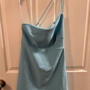 Abercrombie and fitch one shoulder blue mini dress